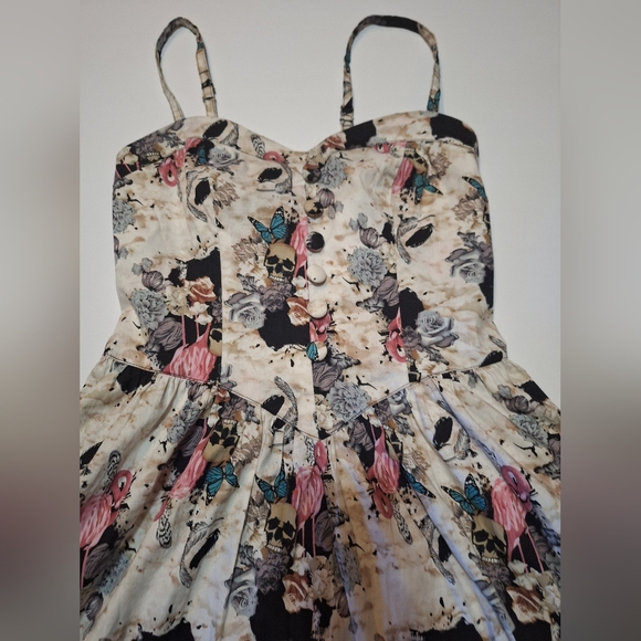Hell Bunny Eden Fit And Flare Mini Dress Medium - Picture 2 of 10